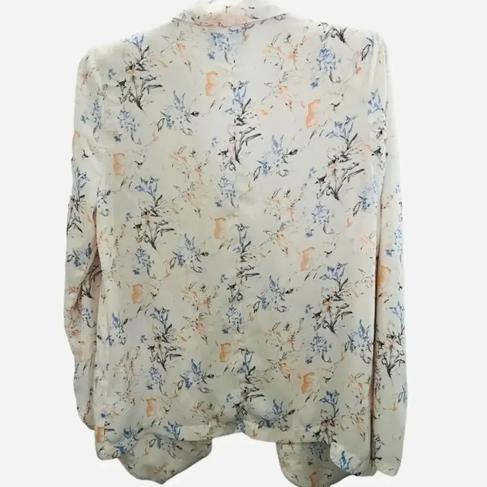 ASTR‎ The Label Floral Print Open Waterfall Blazer Jacket Size S